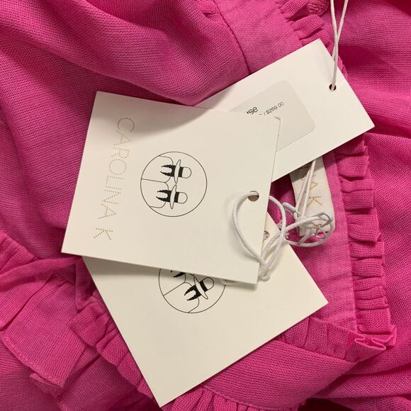 CAROLINA K Size S Pink Cotton Applique Bow Blouse - Picture 5 of 6